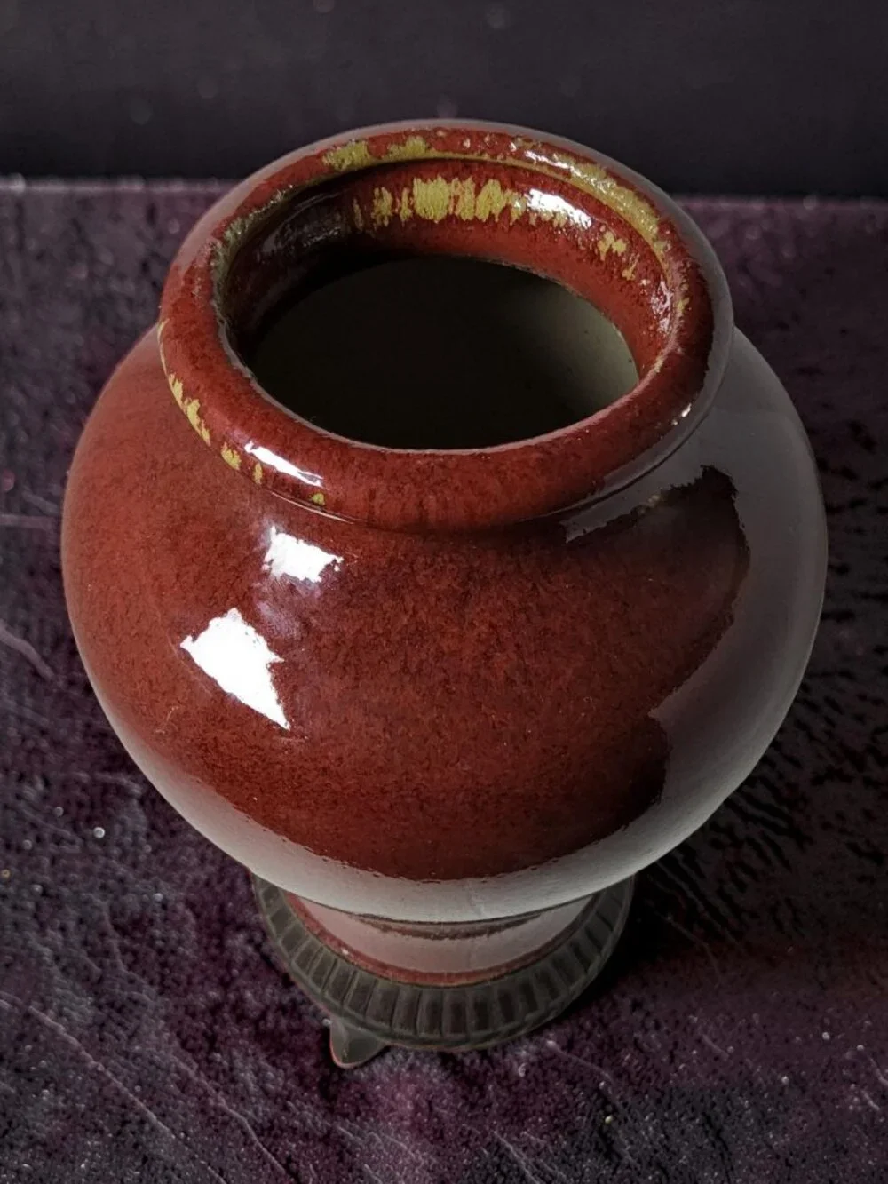 Vintage Repop Chinese porcelain vase with a oxblood red glaze.